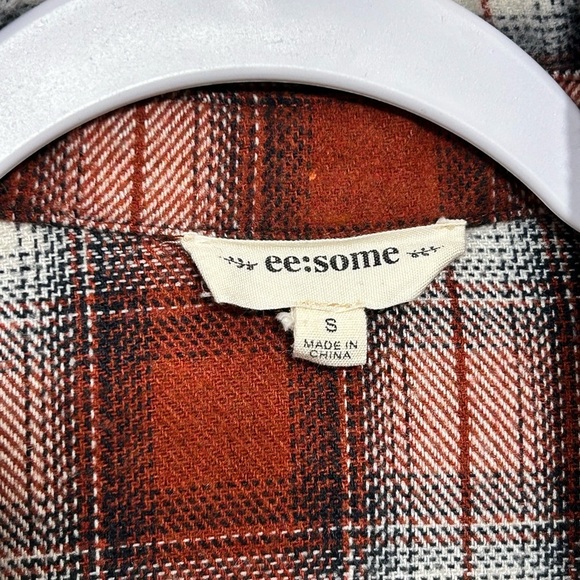 EESOME Plaid Western Studded Fringe Button Up Shirt Jacket - Picture 11 of 14